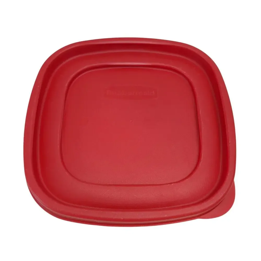 Lot Of 6 Rubbermaid Tops #7J64 ~Lids Only~ Red Stackable 6.5” x 6.5” - Square